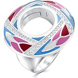 Женское серебряное кольцо с куб. циркониями и эмалью, 1651891