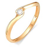 Золотое кольцо с бриллиантом, 1659827