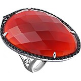 Женское серебряное кольцо с куб. циркониями и агатом, 1670323