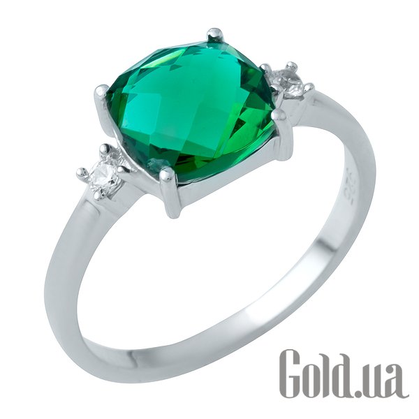 

Женские кольца Fresh Jewelry, Женское серебряное кольцо с синт. изумрудом и куб. циркониями, 18