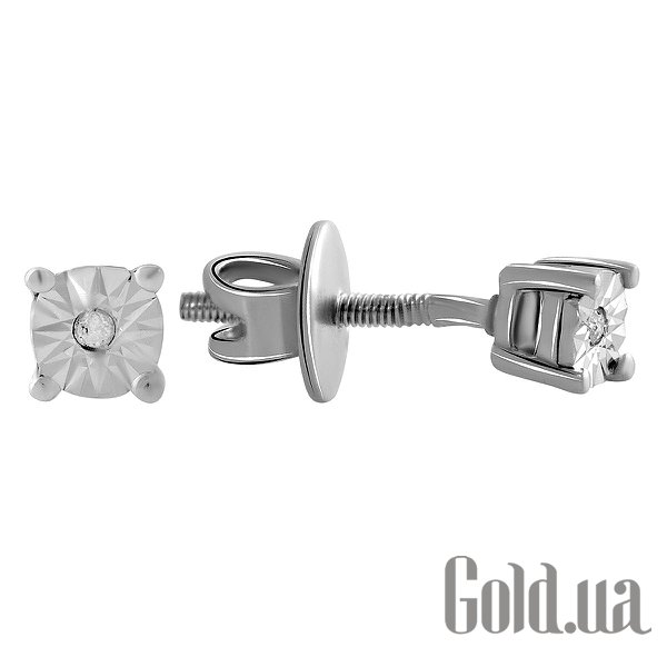 

Серьги-гвоздики Fresh Jewelry, Серебряные серьги с бриллиантами