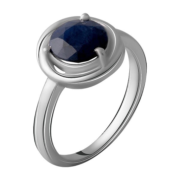 Женское серебряное кольцо с сапфиром