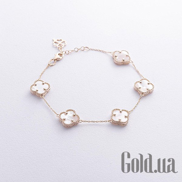 

Браслет Украина, Женский золотой браслет с перламутром, 17
