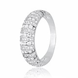 Серебряное обручальное кольцо с куб. циркониями (КК2Ф/204), фото