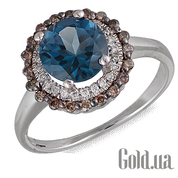 

Кольцо Soul Diamonds, Женское золотое кольцо с бриллиантами и топазом, 17