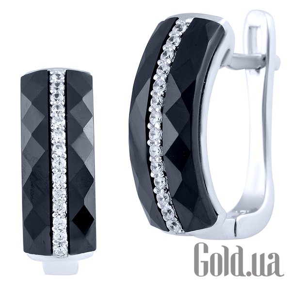 

Серьги Fresh Jewelry, Серебряные серьги с керамикой и куб. циркониями