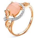 Женское золотое кольцо с бриллиантами и агатом, 1554356