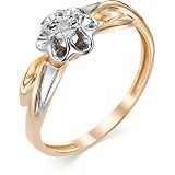 Женское золотое кольцо с бриллиантом, 1604276