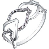 Женское серебряное кольцо с куб. циркониями, 1614004
