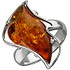 Женское серебряное кольцо с янтарем - фото 1