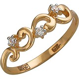 Женское золотое кольцо с куб. циркониями, 1658804