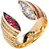 Женское золотое кольцо с бриллиантами и рубинами - фото 1