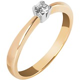 Золотое кольцо с бриллиантом, 1672884