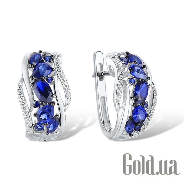 

Серьги Lurie Jewelry, Золотые серьги с бриллиантами и сапфирами