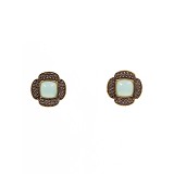 Срібні сережки з котячим оком і куб. цирконіями, 1716404