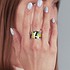 Женское серебряное кольцо с куб. циркониями и эмалью - фото 4