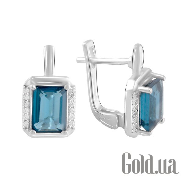 

Серьги Fresh Jewelry, Серебряные серьги с куб. циркониями и топазами