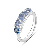 Женское серебряное кольцо с синт. танзанитами, 1770420