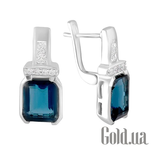 

Серьги Fresh Jewelry, Серебряные серьги с куб. циркониями и топазами