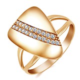 Женское золотое кольцо с куб. циркониями, 1772724