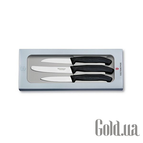 Купить Victorinox Набор кухонный SwissClassic  3 ножа с черной ручкой Vx67113.3G