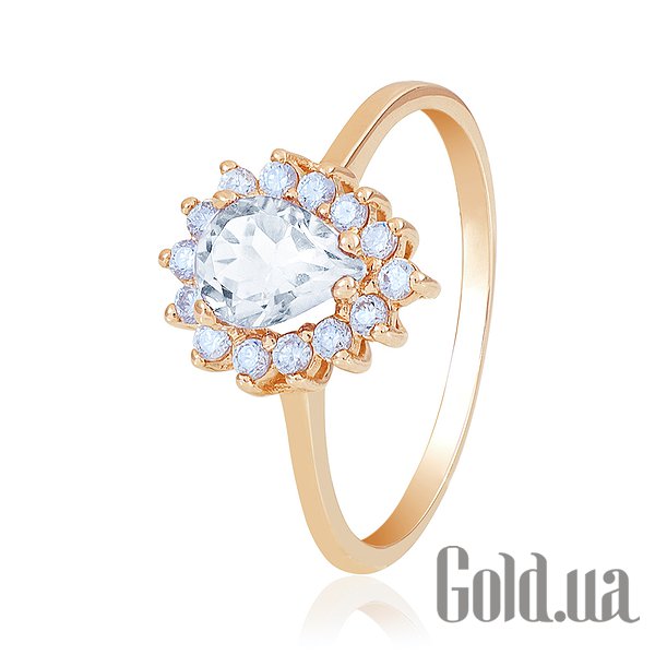 

Кольцо Украина, Золотое кольцо с циркониями Swarovski Zirconia, 17