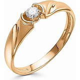 Золотое кольцо с бриллиантом, 1605557