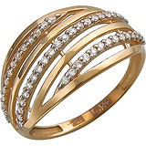 Женское золотое кольцо с куб. циркониями, 1614005