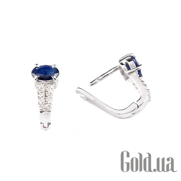 

Серьги Shatlen, Серебряные серьги с куб. циркониями и сапфирами