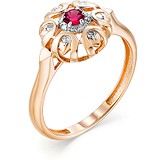 Женское золотое кольцо с рубином и бриллиантами, 1696949