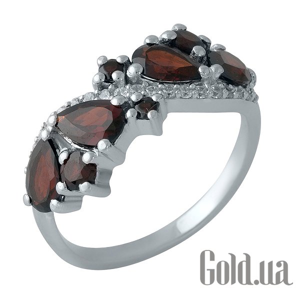 

Женские кольца Fresh Jewelry, Женское серебряное кольцо с гранатами и куб. циркониями, 19