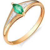 Женское золотое кольцо с изумрудом и бриллиантами, 1713589