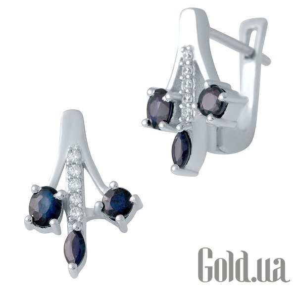 

Серьги Fresh Jewelry, Серебряные серьги с сапфирами и куб. циркониями