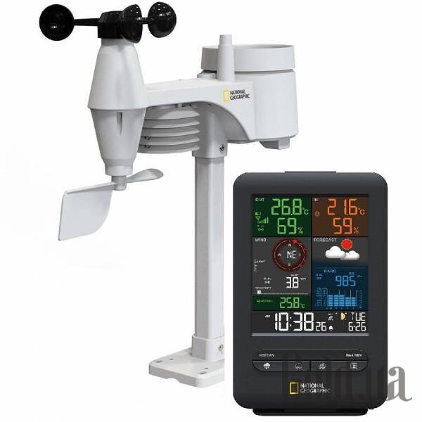 

Метеостанция National Geographic, Метеостанция Weather Center 5-in-1 256 colour Black