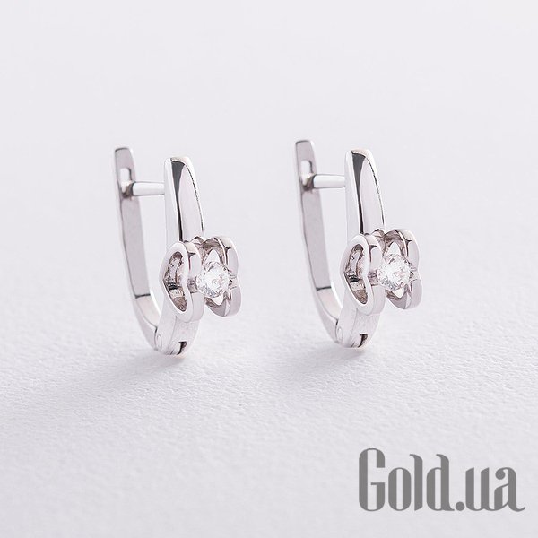 

Серьги Украина, Золотые серьги с Swarovski Zirconia