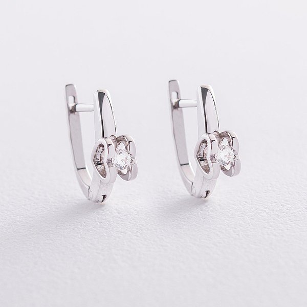 Золоті сережки з Swarovski Zirconia