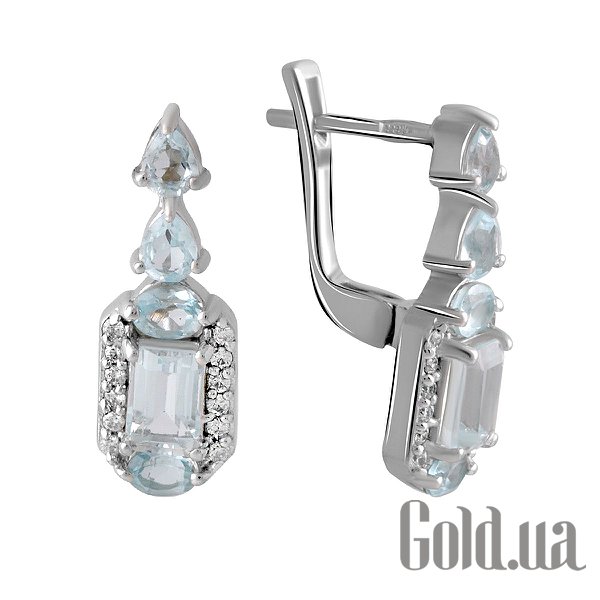 

Серьги Fresh Jewelry, Серебряные серьги с топазами и куб. циркониями
