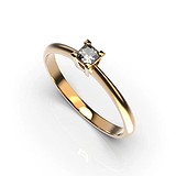 Золотое кольцо с бриллиантом, 1768373