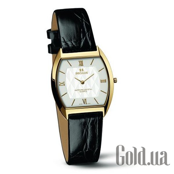 

Швейцарские часы Seculus, 1613.1.106 white, pvd, black leather