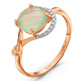 Женское золотое кольцо с бриллиантами и агатом, 1554358