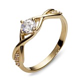 Золотое кольцо с куб. циркониями, 1605302