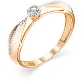 Золотое кольцо с бриллиантом, 1606070