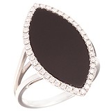 Женское золотое кольцо с ониксом и бриллиантами, 1607862