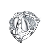Женское серебряное кольцо с куб. циркониями, 1614006