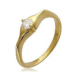 Золотое кольцо с бриллиантом, 1625782