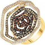 Женское золотое кольцо с бриллиантами и сапфирами, 1673398