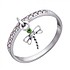 Женское серебряное кольцо с куб. циркониями и гранатом - фото 1