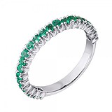 Женское серебряное кольцо с изумрудами