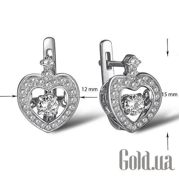 Сережки Lurie Jewelry Срібні сережки з куб.цірконіямі
