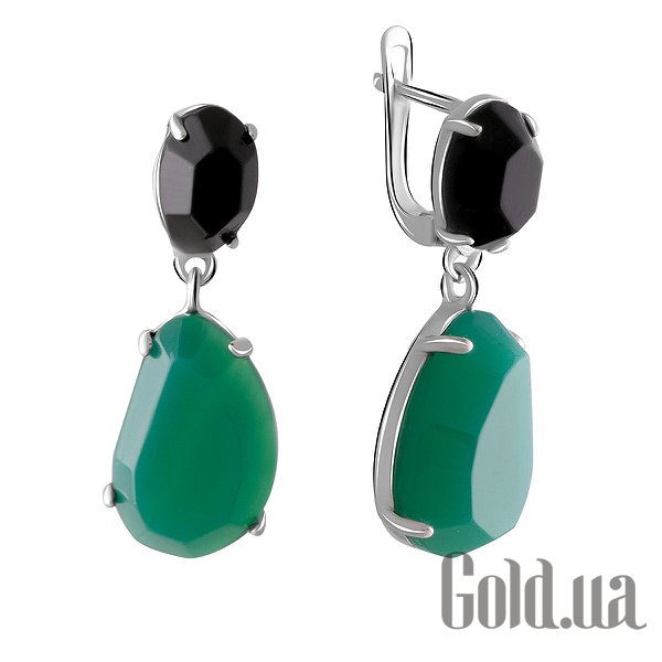 

Серьги с подвесками Fresh Jewelry, Серебряные серьги с агатами и ониксами